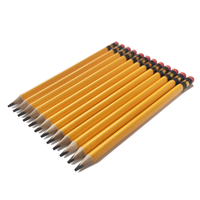 Crayons triangulaires géants en bois rouge HB, 7,5 pouces, corps jaune, emballage en vrac, certifiés EN71 ISO, pour étudiants et fournitures de bureau