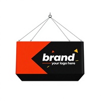 Bannière suspendue cubique pour plafond, affichage suspendu à base couverte, cadre en aluminium, graphique en tissu pour stand de salon professionnel