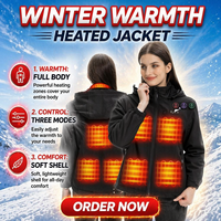 Veste de ski chauffante matelassée imperméable pour femme, hiver, batterie 12V 20000mAh, 8 zones chauffantes, manteau Freestyle, sangle réglable %