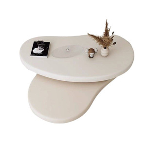 <span class=keywords><strong>Mesa</strong></span> de centro de nube moderna <span class=keywords><strong>mesa</strong></span> de centro de sala de estar blanca crema <span class=keywords><strong>Mesa</strong></span> De Centro convertible giratoria MDF ovalado - Product Image 5
