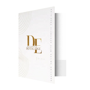 Dossier de présentation A4 personnalisé en couleur pleine, avec 2 pochettes, finition brillante ou mate, logo en feuille d'or, dossier de documents en papier pour entreprise - Product Image 1