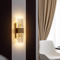 Lampe murale en verre de luxe au design élégant, motif aquatique, pour chambre à coucher, lampe murale en cristal pour fond de salon chaleureux