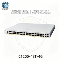 Switch Cisco Catalyst C1200-48T-4G de 48 Puertos Gigabit, Switch Administrado de Capa 2, 4x1G SFP Uplinks, 104Gbps, 77.38Mpps, para Rack, Pequeñas Empresas
