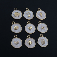 20 pièces de breloques en émail blanc en forme de cœur, coquillage et étoile de mer, 18x14mm, accessoires de fabrication de bijoux DIY pour bracelets, boucles d'oreilles et colliers