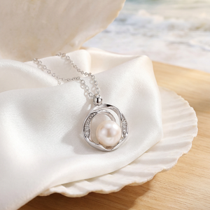 Collier en argent S925 plaqué or 18 carats avec pendentif en perle de coquillage de forme irrégulière, bijou cadeau pour femme - Product Image 5