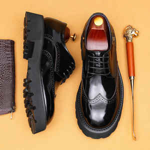 Chaussures en cuir pour hommes décontractées et élégantes, nouveau style 2025 - Product Image 4