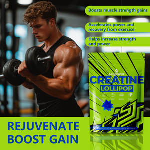 Aeglewell  Créatine monohydrate en sucettes sans sucre, saveur <span class=keywords><strong>fruit</strong></span>ée, complément alimentaire pour la croissance musculaire et le renforcement de la force pour adultes - Product Image 2