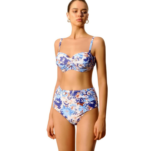 Costume da bagno bikini taglie forti con controllo pancia, stampa floreale e vita alta da donna WW12218 - Product Image 2
