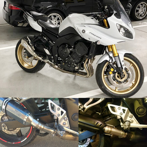 Pour Yamaha FZ8 FZ8N <span class=keywords><strong>FZ8S</strong></span> F Z8 S FZ8N YZF-FZ8 FZ800 Fazer Moto D'échappement Évasion Moto Slip-Sur Milieu Lien Tuyau - Product Image 3