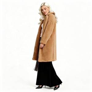 <span class=keywords><strong>Manteau</strong></span> Teddy pour femme - Élégant <span class=keywords><strong>manteau</strong></span> en fausse fourrure à double boutonnage, veste d'hiver chaude mi-longue - Logo personnalisé - Product Image 2