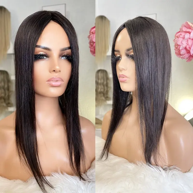 InvisHair Topper Long Hair 50cm 60cm 8x13cm Base Fine Mono Base Women Hair Pieces Chinese Human Hair Toupee Women Topper