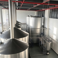 Microbrasserie clé en main de 500L en Chine, équipement de brassage automatique de bière avec cuve de fermentation et contrôle PLC