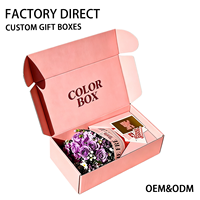Caja de Cartón Corrugado Rosa Impresa Personalizada, Plegable, Pequeña, con Logotipo, para Envíos de Ropa, Manualidades, Joyería y Regalos