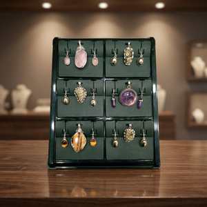Juego de Pendientes y Colgantes de Piedras de Cristal Talladas a Mano con Forma Libre para Bodas y Manualidades de Moda - Product Image 1