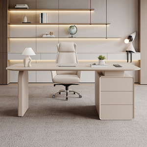 Escritorio Ejecutivo Moderno con Cajones y Almacenamiento Integrado para Oficina en Casa o Estudio - Product Image 1