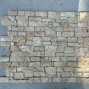 골드 사암 벽 장식 주식 모래 색 문화 돌 클래딩 슬레이트 제품 장르