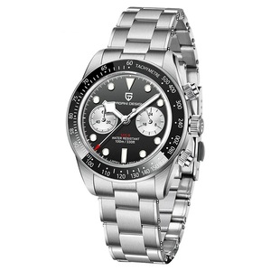 Montre à quartz de luxe pour homme BB Panda PD-1813, chronographe sport, acier inoxydable, verre saphir, 5BAR - Product Image 5