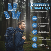 Sacs à urine jetables à fermeture éclair refermable, portables, pour les voyages et les urgences, 700cc, 800cc, 900cc, pour femmes, hommes et enfants