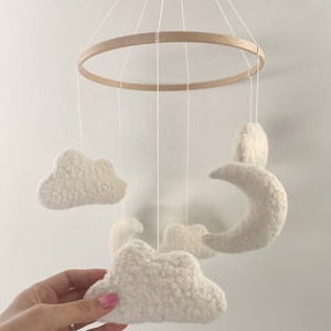 Ins populaire musical bébé pépinière Mobile neutre <span class=keywords><strong>lune</strong></span> et nuage avec marguerite fleur Boucle Mobile pour bébé - Product Image 4