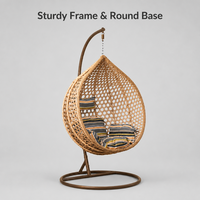 Chaise suspendue d'extérieur en rotin PE avec support, chaise balançoire, mobilier de jardin, vente en gros - Offre Spéciale