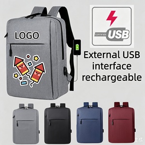 Mochila para Portátil Resistente al Agua con Logotipo Personalizado, Puerto USB, Almacenamiento Multicapa, Bolsa de Transporte para Portátil de 15.6 Pulgadas, Viajes Cortos de Negocios - Product Image 1