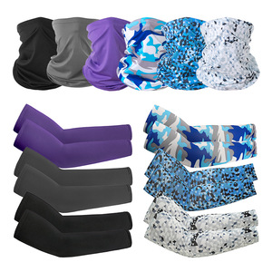 Cycling Face Mask And Arm Sleeves Set Anti Uv Quick Dry Breathable Unisex Adult Outdoor Sun Protection Ice Silk 38cm - Product Image 3