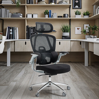 Chaise de bureau et de maison ergonomique moderne à dossier en maille, pivotante, avec fonction de massage et levage manuel, idéale pour les postes de travail e-sport et l'usage domestique