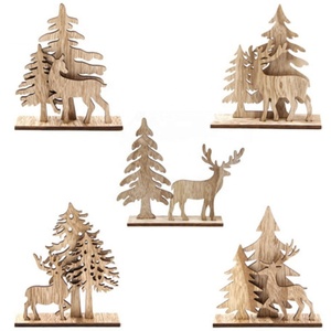 Alta calidad muñeco de nieve alce Reno árbol de Navidad DIY fiesta de madera decoraciones de mesa familiar artesanías de madera - Product Image 2
