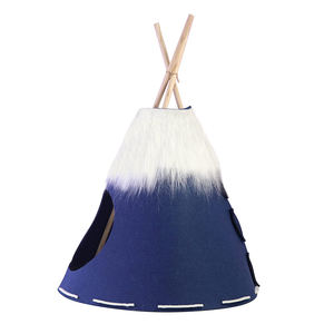 शंकु पोर्टेबल पिल्ला मीठे बिस्तर छोटे कुत्तों या बिल्लियों के लिए नीले बिल्ली पालतू जानवर टेपेई तम्बू - Product Image 3