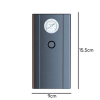 Compresseur d'air électrique portable 12V ABS monocylindre noir avec moniteur de pression des pneus, affichage numérique et lumière d'urgence