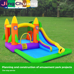 Castillo Inflable Infantil, Trampolín con Forma de Cohete, Rocódromo, Tobogán Acuático para Exteriores, Castillo de Juegos Interior - Product Image 2
