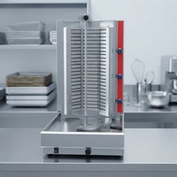 Grill à shawarma vertical électrique à 3 brûleurs, en acier inoxydable, machine à rôtir les kebabs commerciale