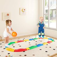 Ensemble de pierres d'équilibre pour enfants, parcours d'obstacles pour tout-petits, intérieur/extérieur, base en caoutchouc antidérapante, jouet de gymnastique