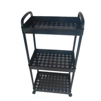Chariot de rangement pliable à 5 niveaux en plastique, mobile, pour cuisine, dortoir, chambre à coucher, chevet