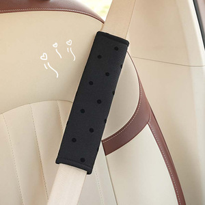 Protectores de hombro para cinturón de seguridad de coche, cubierta de tela gris con lunares para mayor seguridad y comodidad, decoración de verano - Product Image 3