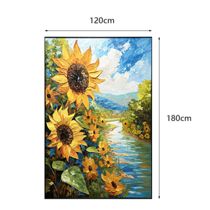 Décoration murale <span class=keywords><strong>tournesol</strong></span>, tableaux sur toile <span class=keywords><strong>tournesol</strong></span> style campagnard, art mural abstrait, <span class=keywords><strong>peinture</strong></span> à l'huile paysage <span class=keywords><strong>champ</strong></span>être, œuvre d'art pour la décoration intérieure - Product Image 3