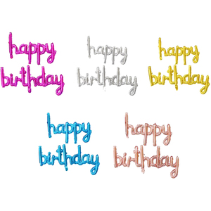 Globos de feliz cumpleaños Banner Script/Cursive Gold Letter Balloon Sign para decoración de fiesta de cumpleaños - Product Image 1