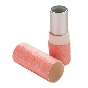 Umwelt freundliche individuell bedruckte Twist Up Papier röhre Lippen balsam Pappe Round Tube Deodorant Verpackung