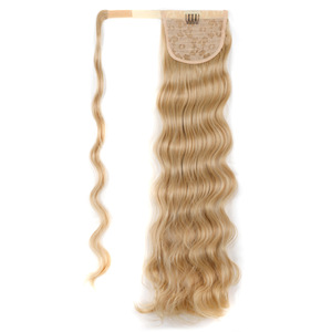 Venta al por mayor de fábrica: Extensión de <span class=keywords><strong>cabello</strong></span> sintético de 22 pulgadas, resistente, con cola de caballo postiza ondulada, larga, con clip de garra, efecto de onda de agua. - Product Image 4