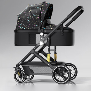 Poussettes, trotteurs et <span class=keywords><strong>porte</strong></span>-bébés de luxe 3-en-1, chariot de transport pliable et léger <span class=keywords><strong>pour</strong></span> enfants jusqu'à 3 ans - Product Image 1