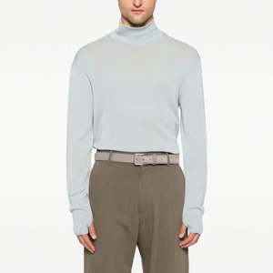 Pull à capuche en coton mélangé vierge personnalisé pour hommes, demi-col haut, mince et respirant, pull pour hommes - Product Image 1