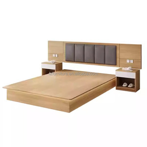 Affordable 3 Star Hotel Bedroom Furniture Sets Complete King <b>Queen</b> Wood <b>Bed</b> Frame with Upholstered Headboard Nightstand TV Desk - Product Image 4