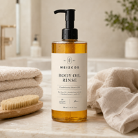 Huile Corporelle Rinçante 300ml à l'Huile de Son de Riz, Huile de Graines de Prêle, Calendula et Jojoba – Huile de Douche Conditionnante pour une Peau Douce, Nettoyante et Lisse comme de la Soie