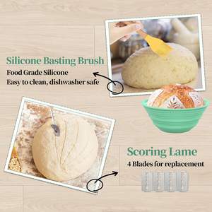 Collapsible Sourdough Proofing Basket Kit Baking Supplies Foldable Silicone Bread Proofing Basket Set for Sourdough - Product Image 6