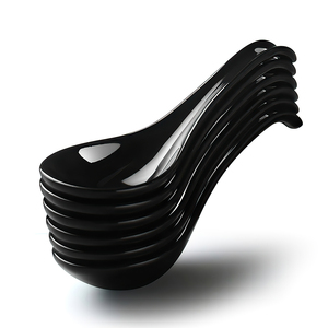 Cuchara de cerámica negra de estilo asiático para sopa,cuchara japonesa para ramen,cucharas chinas de porcelana para sopa wonton - Product Image 1