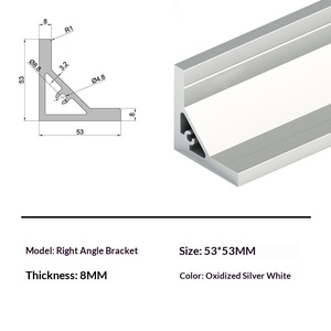 Angolare Industriale in Alluminio a 90 Gradi, Tavolo da Lavoro ad Angolo Retto, Anodizzato, a Forma di L, Angolare Rinforzato <span class=keywords><strong>Equilatero</strong></span>, Modello 5353B-90 - Product Image 2