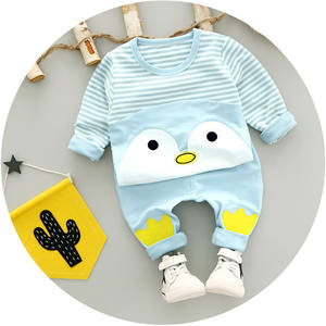 Combinaison bébé pingouin pour tout-petit, vêtement à manches, style sud-coréen, t-shirt garçon du Bangladesh, fournisseur de Londres, achat en ligne - Product Image 2