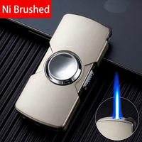 Briquet à butane rotatif coupe-vent à flamme jet, briquet à cigare au gaz butane, jouet créatif de décompression, cadeau pour homme
