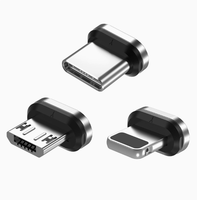Câble de charge magnétique à tête plate 11 broches, connecteurs Type-C/USB, multifonction, PD 100W, transfert de données, vinyle noir, moule privé