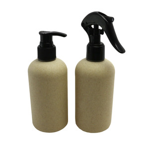 250ml 500ml ECO friendly biodegradable wheat straw plastic shampoo pump bottle spray bottle PLA-CC62